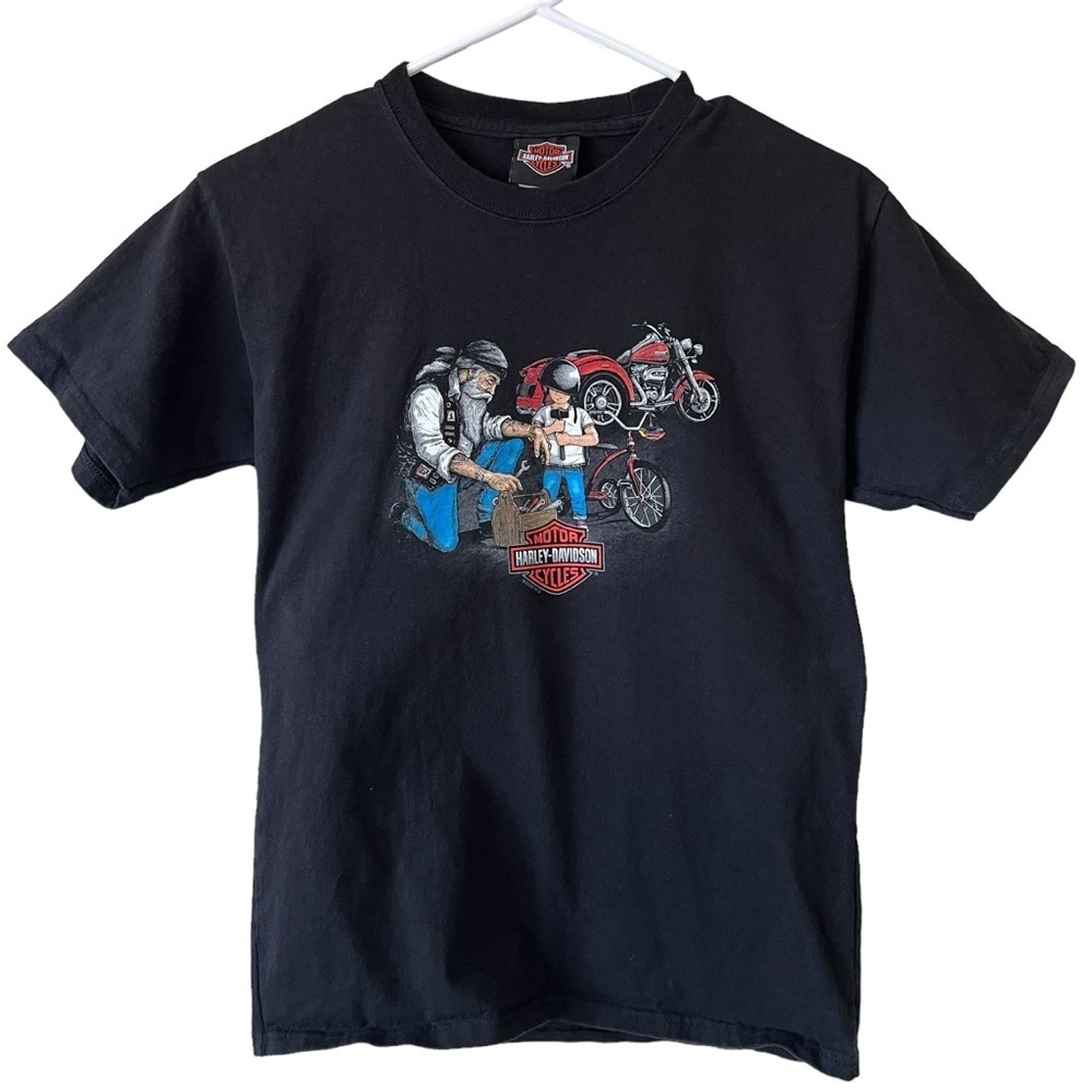 Harley Davidson Roswell New Mexico Black Father Son Motorcycle Shirt Size Large